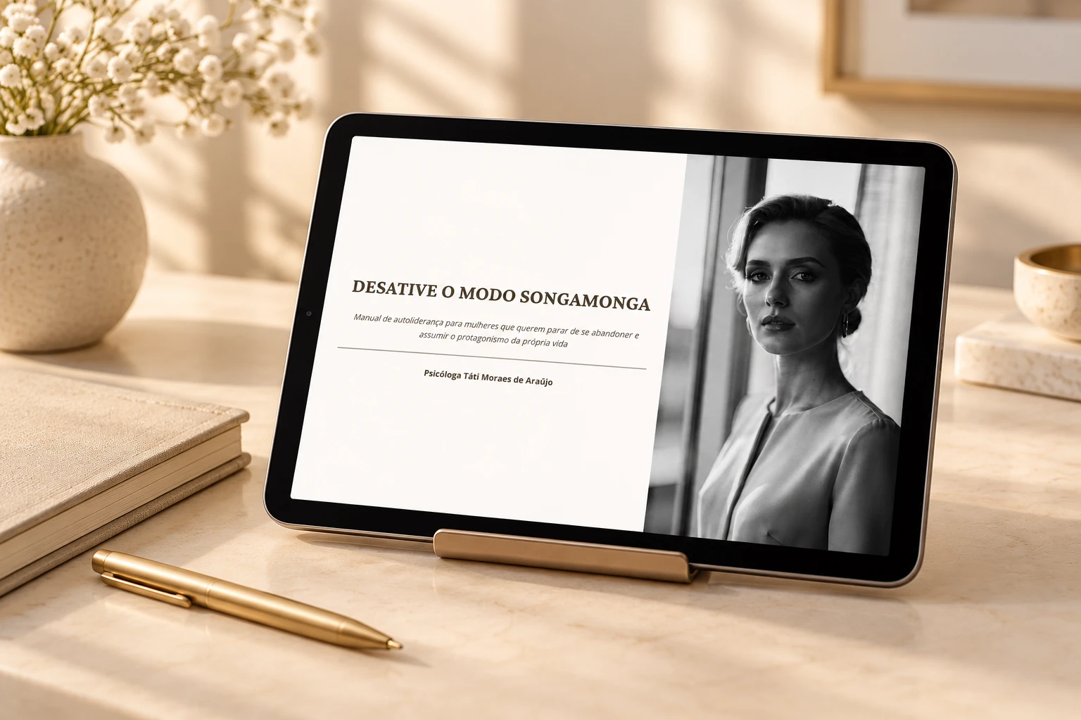 E-book Desative o Modo Songamonga apresentado em tablet